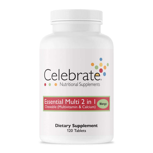 Image of Celebrate 2 in 1 Multivitamin with Calcium Mango tablets bottle