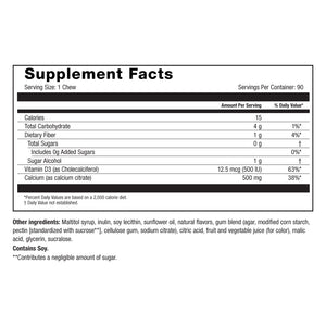 Image of Roller Calcium Soft Chews Grape Supplement Facts