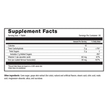 Image of Roller Iron 30 grape chewable Supplement Facts