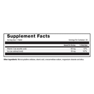 Image of Roller Iron 30 mg 30 count tablets supplement facts