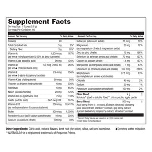 Image of Celebrate 3 in 1 Multivitamin with Calcium and fiber Raspberry-Lemonade Supplement Facts