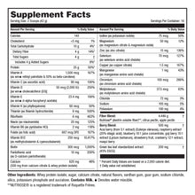 Image of Roller 4 in 1 Multivitamin with Calcium, fiber, and Protein Vanilla Cake Batter Supplement Facts