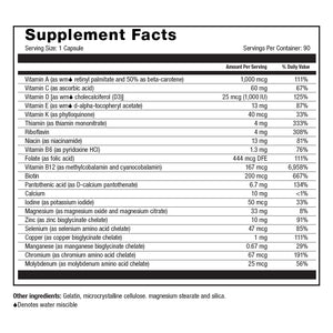 Image of Roller Multivitamin Capsules supplement facts