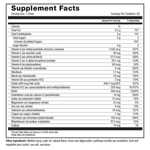 Image of Roller Multivitamin soft chew Strawberry supplement facts