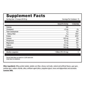 Image of Roller PS-20 Protein Powder Supplement Facts Peanut Butter cookie