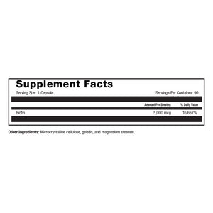 Image of Roller Biotin Capsule Supplement Facts