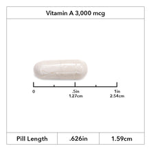 Picture of Roller Vitamin A 3000 mcg capsule showing .626 inches