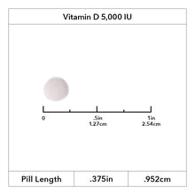 Picture of Roller Vitamin D 5000 IU quick melt tablet orange showing .375 inch diameter 