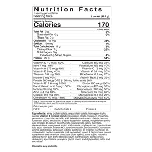 Image of Celebrate Meal Replacement Chocolate Single Serve Nutrition Facts